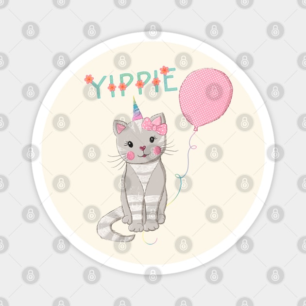 Cute cat and congratulations Magnet by CalliLetters